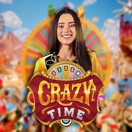 Logo of Crazy Time from Evolution at Dolly Casino